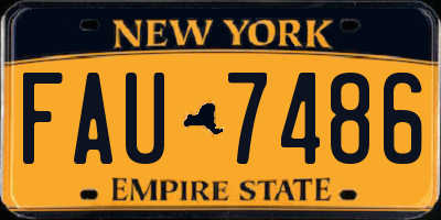 NY license plate FAU7486