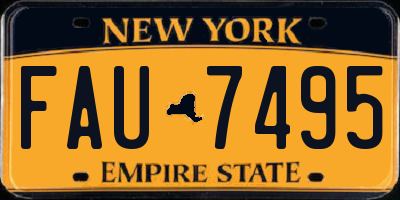 NY license plate FAU7495