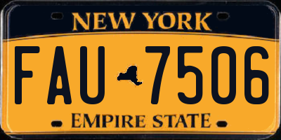 NY license plate FAU7506