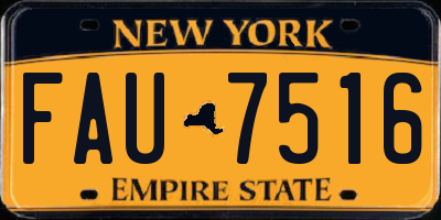 NY license plate FAU7516