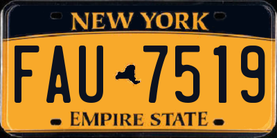 NY license plate FAU7519