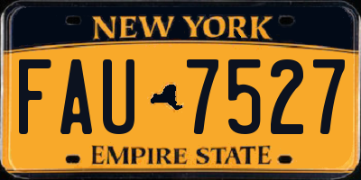 NY license plate FAU7527