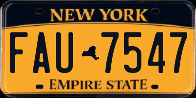 NY license plate FAU7547