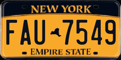 NY license plate FAU7549
