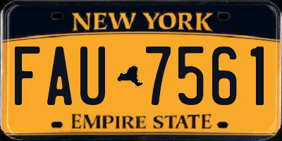 NY license plate FAU7561