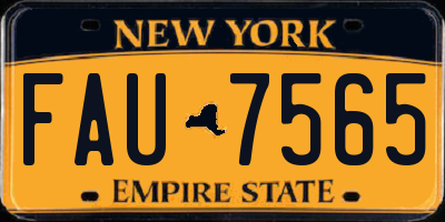 NY license plate FAU7565