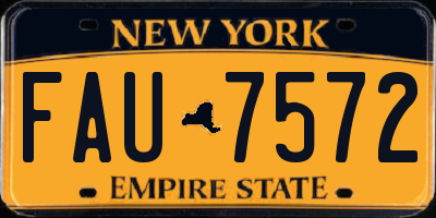 NY license plate FAU7572