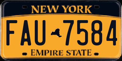 NY license plate FAU7584