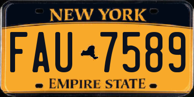 NY license plate FAU7589