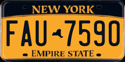 NY license plate FAU7590