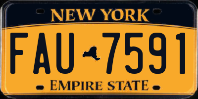 NY license plate FAU7591