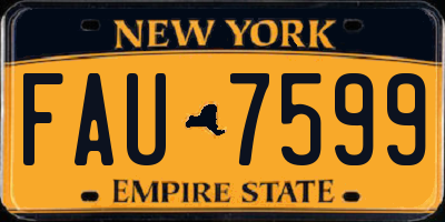 NY license plate FAU7599