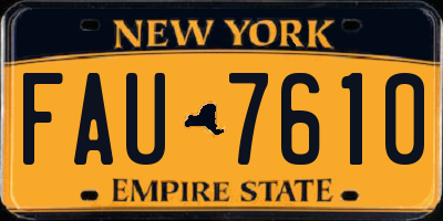 NY license plate FAU7610