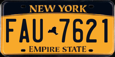NY license plate FAU7621
