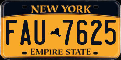 NY license plate FAU7625