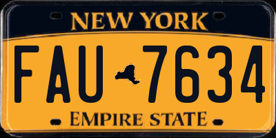NY license plate FAU7634