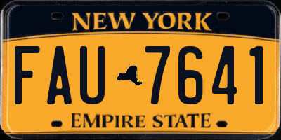 NY license plate FAU7641