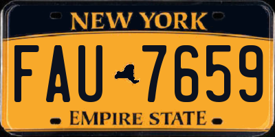 NY license plate FAU7659