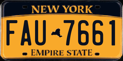NY license plate FAU7661