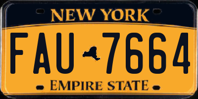 NY license plate FAU7664