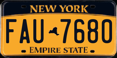 NY license plate FAU7680