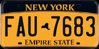 NY license plate FAU7683