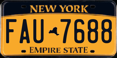 NY license plate FAU7688