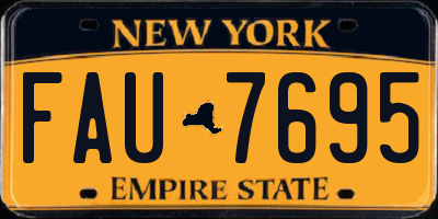 NY license plate FAU7695