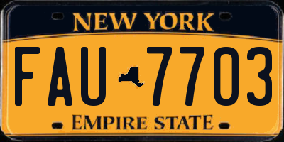 NY license plate FAU7703