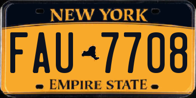 NY license plate FAU7708
