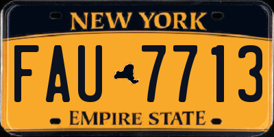 NY license plate FAU7713