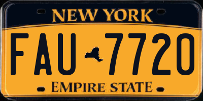 NY license plate FAU7720