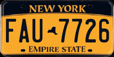 NY license plate FAU7726