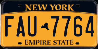 NY license plate FAU7764