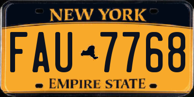 NY license plate FAU7768