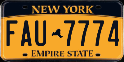 NY license plate FAU7774