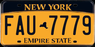 NY license plate FAU7779