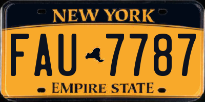NY license plate FAU7787