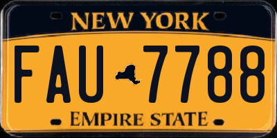 NY license plate FAU7788