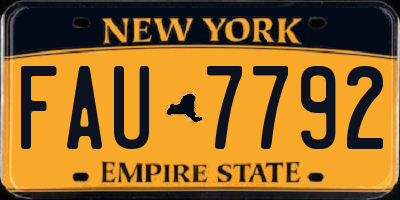 NY license plate FAU7792