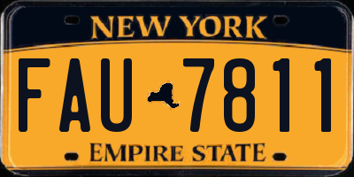 NY license plate FAU7811