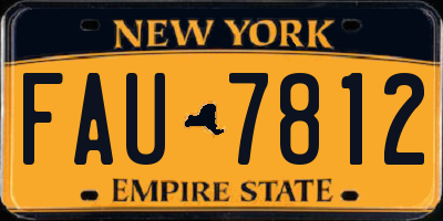 NY license plate FAU7812