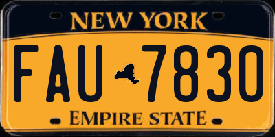NY license plate FAU7830