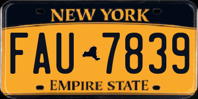 NY license plate FAU7839