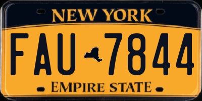 NY license plate FAU7844