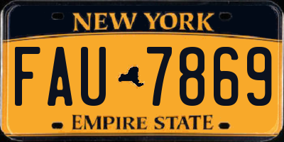 NY license plate FAU7869