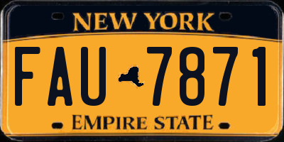 NY license plate FAU7871