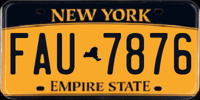 NY license plate FAU7876