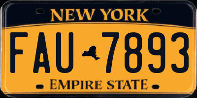 NY license plate FAU7893