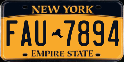 NY license plate FAU7894